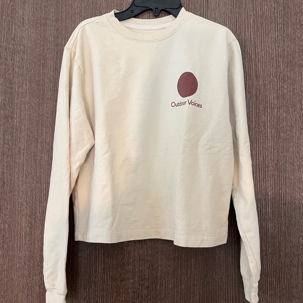 Outdoor Voices Cream Long Sleeve Sweater- NWT